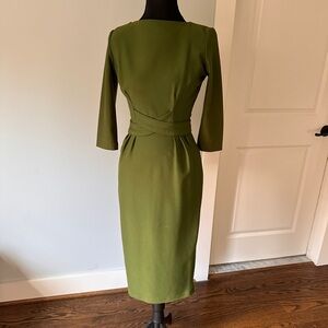 Bettie Page Olive Long Sleeve Dress